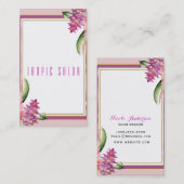 Tropische Bloemenorchidee Paarse Roze Botanische C Visitekaartje (Voorkant / Achterkant)