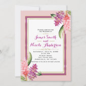 Tropische Bloemenorchidee Paarse & Roze Chic Weddi Kaart (Voorkant)