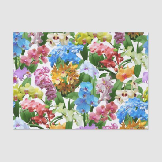 Tropische bloemenorchideeën kleurrijke zomer tissuepapier (Voorkant)