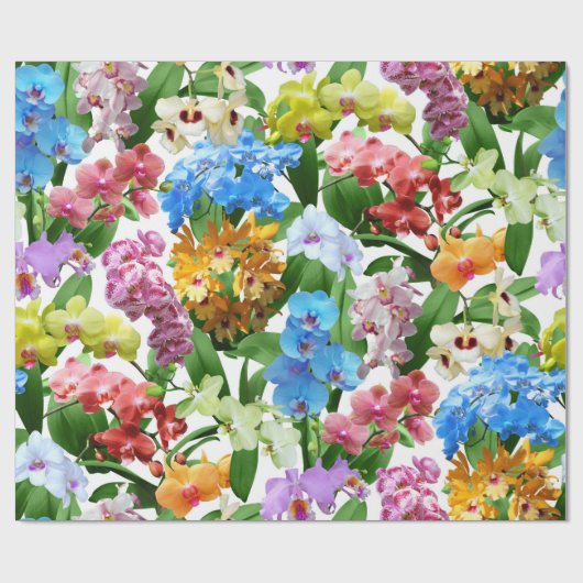 Tropische Bloemenorchideeën Zomer Cadeaupapier (Vlak)