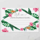 Tropische bloemenpalm - Wie ben ik vrijgezellenfee Briefpapier (Voorkant)