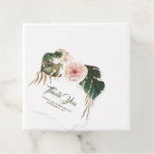 Tropische bloemenpalmbladeren Dank u Bedankjes Labels (In situ)