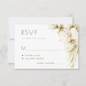 Tropische bloemenpampas gras elegante bruiloft RSVP kaartje (Voorkant)