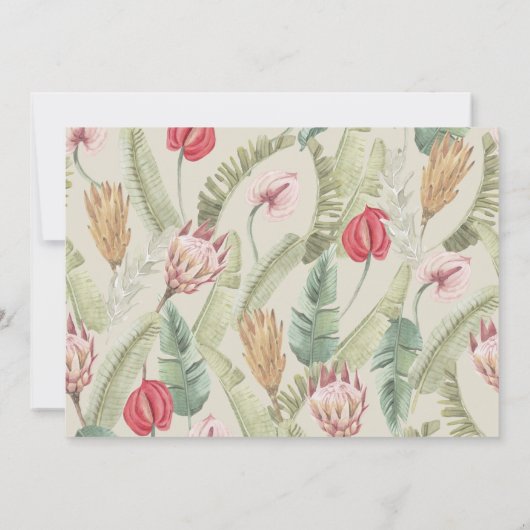 Tropische bloemenpapegaai WHT 1e verjaardag Foto Kaart (Achterkant)