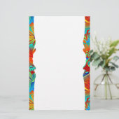 Tropische bloemenrand briefpapier (Staand voorkant)