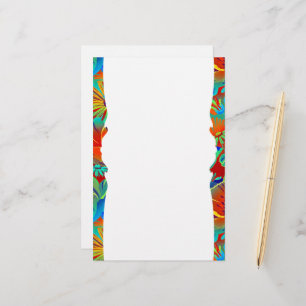 Tropische bloemenrand briefpapier