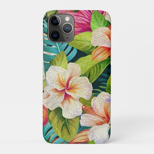 Tropische bloemenschilderstijl in olieverf Case-Mate iPhone case (Achterkant)