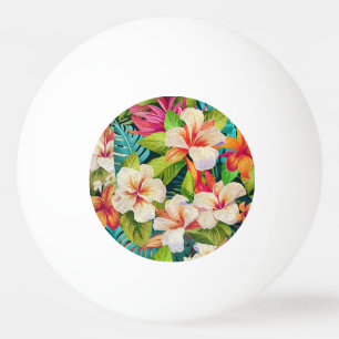 Tropische bloemenschilderstijl in olieverf pingpongbal