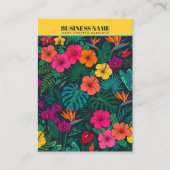 Tropische Bloemensieraden |Elegante Gele Achtergro Visitekaartje (Voorkant)