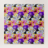 Tropische bloementuin Hibiscus, lelies, Legpuzzel (Horizontaal)