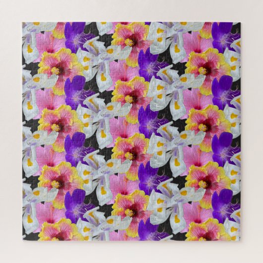 Tropische bloementuin Hibiscus, lelies, Legpuzzel (Verticaal)