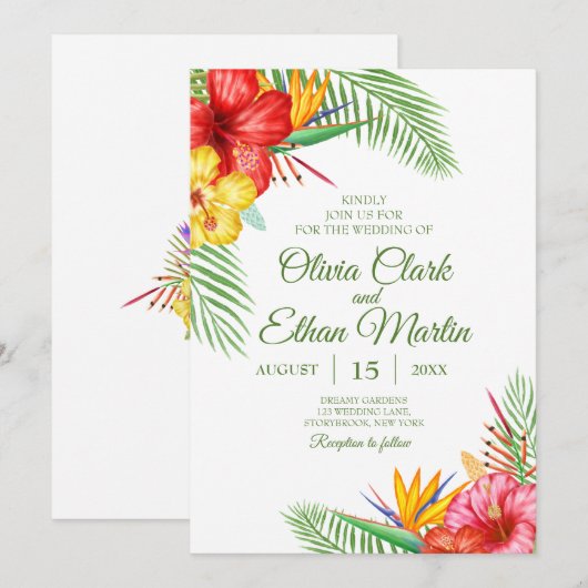 tropische bloementuin kaart (Voorkant / Achterkant)