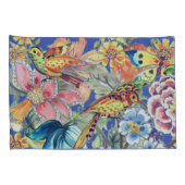 Tropische Bloemenvogel Vlinder Oosters Kleurrijk Kussensloop (Achterkant-Rechts)