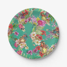 Tropische bloemenvogels Hummingbirds Watercolor Fe