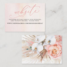 Tropische Bloemenwoestijn Bruiloft Website Kaart