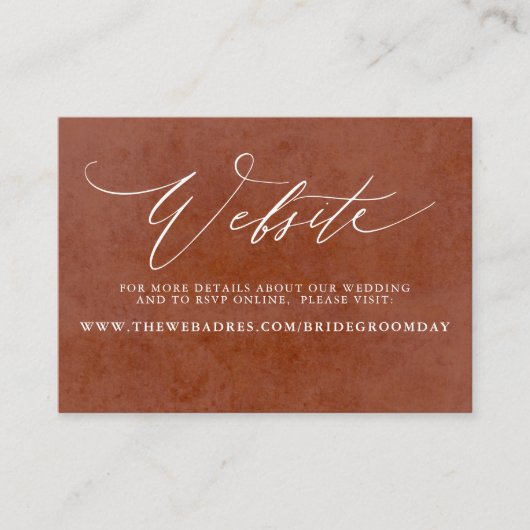 Tropische Bloemenwoestijn Bruiloft Website Kaart Visitekaartje (Voorkant)