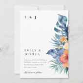 Tropische bloemenzomer Alles in één bruiloft Kaart (Voorkant)