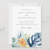 Tropische bloemenzomer Alles in één bruiloft Kaart (Voorkant)