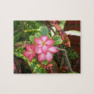 Tropische bloemfista - levendige roze legpuzzel
