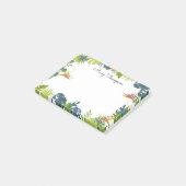 Tropische Bloemgrens Monogram Naam Post-it® Notes (Schuin)