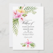 Tropische bloemige Aloha-huwelijksfoto Kaart (Voorkant)