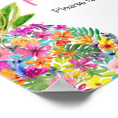 Tropische bloemige ananas gunsten poster (Hoek)