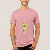 Tropische Bloemige Ananas Tri-Blend Shirt (Voorkant)
