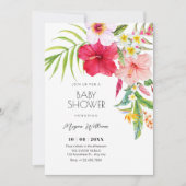 Tropische bloemige babyshower kaart (Voorkant)
