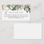 Tropische bloemige bijkaart informatiekaartje (Voorkant / Achterkant)