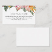 Tropische bloemige bijkaart informatiekaartje (Voorkant / Achterkant)