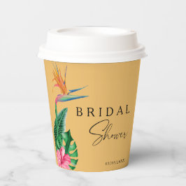 Tropische bloemige bruids douche papieren bekers