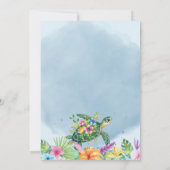 Tropische bloemige bruidsshower voor zeeschildpad kaart (Achterkant)