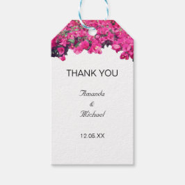 Tropische bloemige bruiloft cadeaulabel