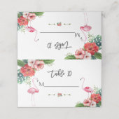 Tropische bloemige bruiloft met charme luau flamin plaatskaartje (Buitenkant ongevouwen)