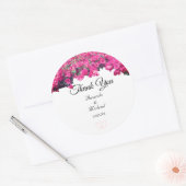 Tropische bloemige bruiloft ronde sticker (Envelop)
