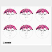 Tropische bloemige bruiloft ronde sticker (Vel)