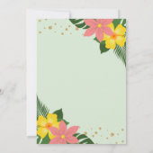Tropische bloemige flamingo zomerhuwelijk kaart (Achterkant)