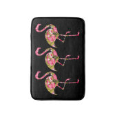 Tropische bloemige flamingo's badmat (Voorkant Verticaal)