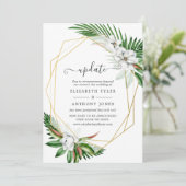 Tropische Bloemige Geometrische Trouwupdate Kaart (Staand voorkant)