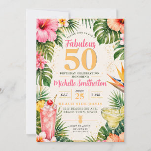 Tropische bloemige Hawaïaanse Luau Fantastische 50 Kaart