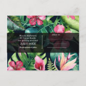 Tropische bloemige Hawaiaanse trouw Save the Date Aankondigingskaart (Achterkant)
