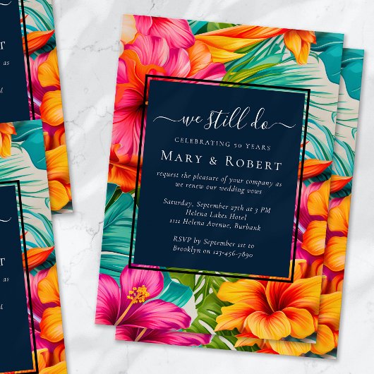 Tropische bloemige hibiscus Wij hernieuwen nog ste Kaart