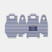 Tropische bloemige Luau Navy Blauwe Strepen Bruilo Bedankdoosjes (Uitgevouwen)