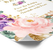 Tropische bloemige Mimosa Bar Bruiloft Bruidsfeest Poster (Hoek)