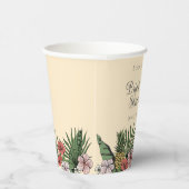 Tropische bloemige roze flamingo bruidsmeisjesfees papieren bekers (Rechts)