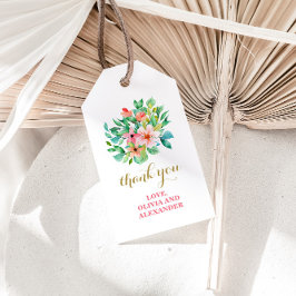 Tropische bloemige strand bruiloft favor cadeau la cadeaulabel