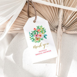 Tropische bloemige strand bruiloft feest cadeaulabel
