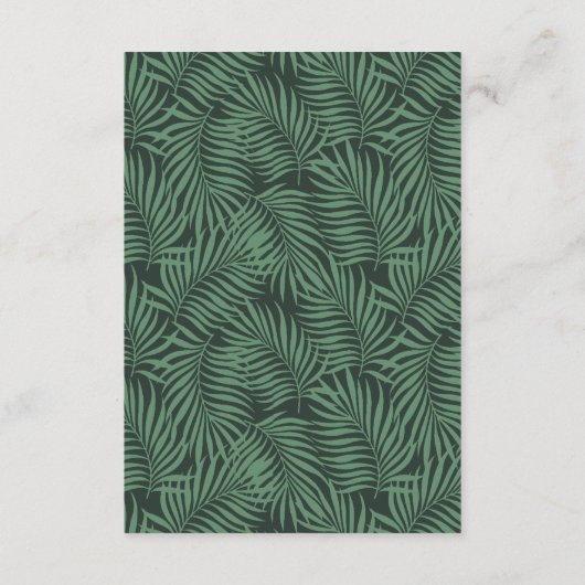 Tropische bloemige trouwtafel nummer ID475 Kaart (Achterkant)