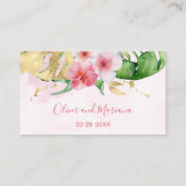 Tropische bloemige trouwwebsite informatiekaartje (Achterkant)