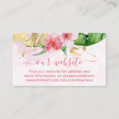 Tropische bloemige trouwwebsite informatiekaartje (Voorkant)